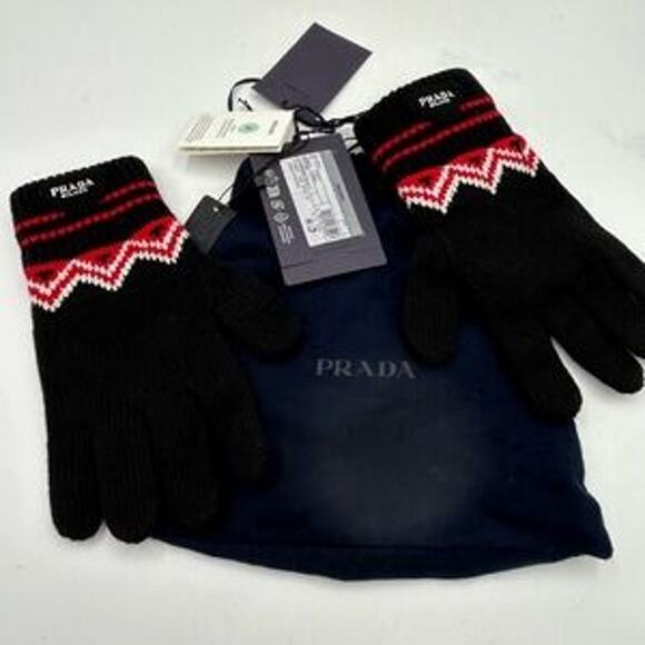 Unisex Prada wool/cashmere knit gloves size large made in Italy - Picture 8 of 14